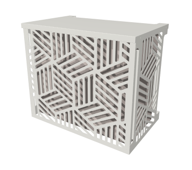 Cache-climatiseur > Géocube / Blanc brillant