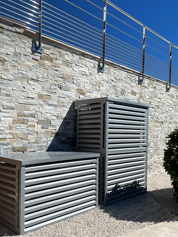 Cache clim XXL double hauteur gris metallise chez Alice