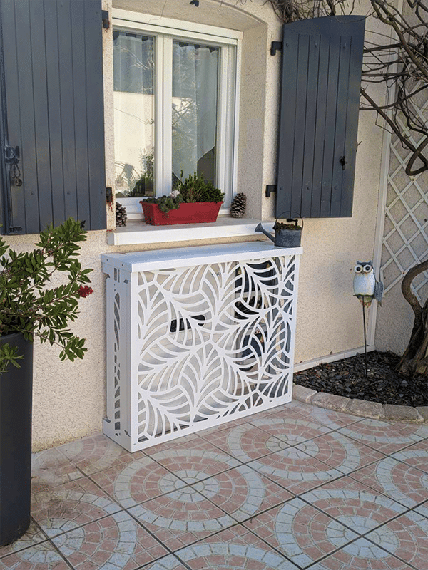 Cache myCover'Up Tropical blanc sur batterie Powerwall
